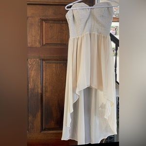 Off white high low dress